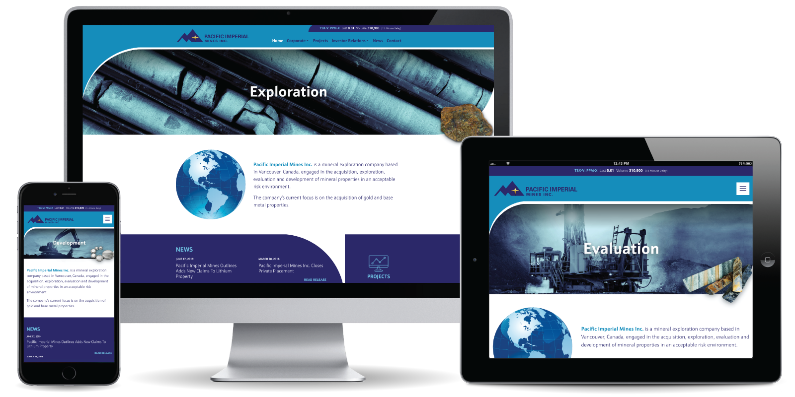 Pacific Imperial Mines Inc. - Web Development