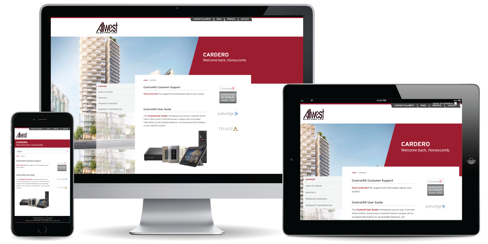 Allwest Electric Ltd. Smarthome - Web Development